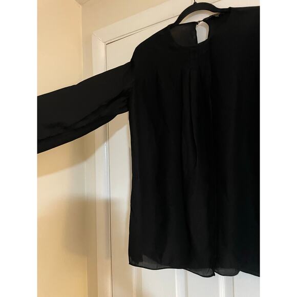 Mossimo Duti long sleeve black flowy clean girl minimalist blouse size 8 - Picture 3 of 10